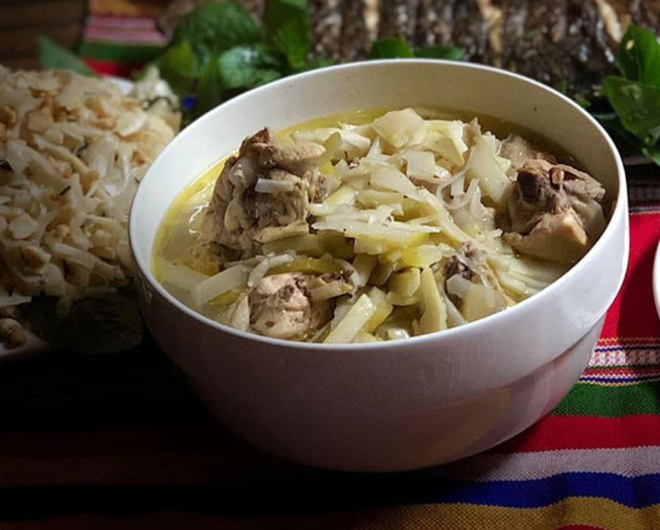 Chicken Cooked with Sour Bamboo Shoots and Doi Seeds